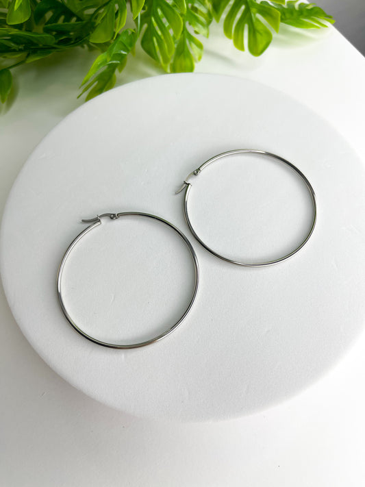 Brinco Argola 60mm - Aço Inoxidável