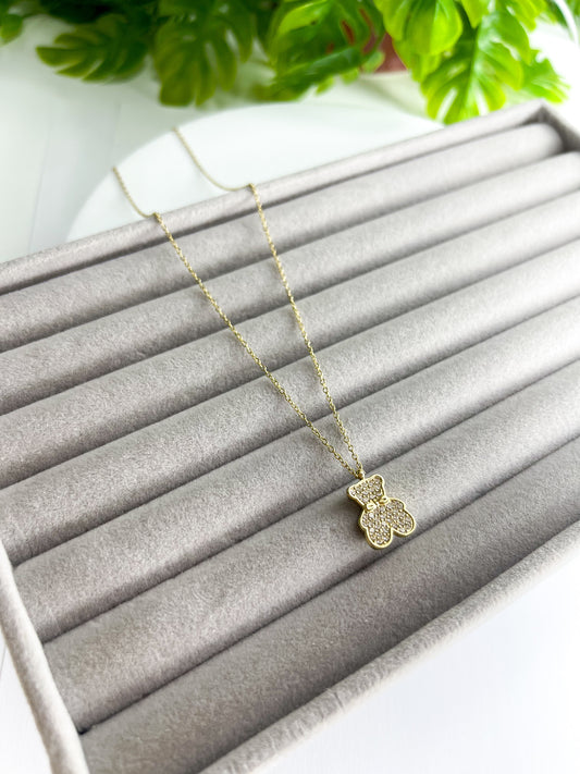 Colar Urso Cravejado – Aço Inoxidável