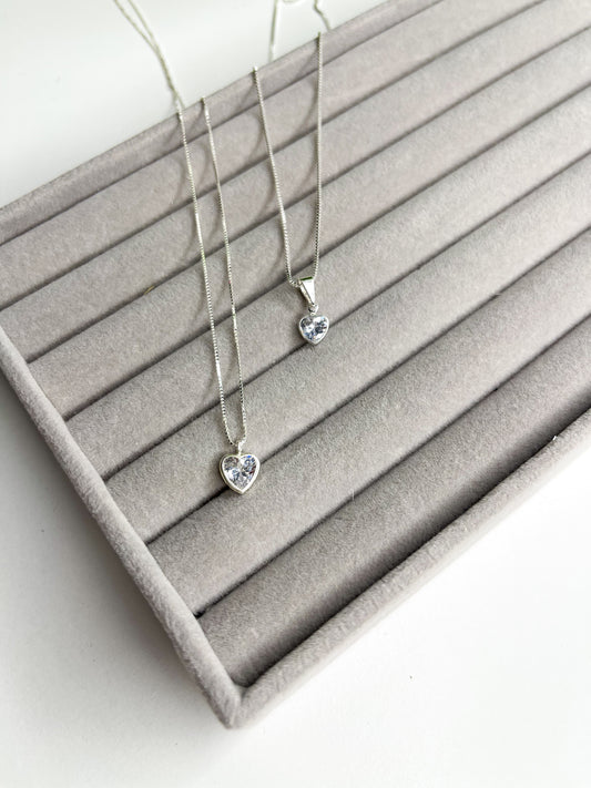 Colar ponto de luz coração - Prata 925