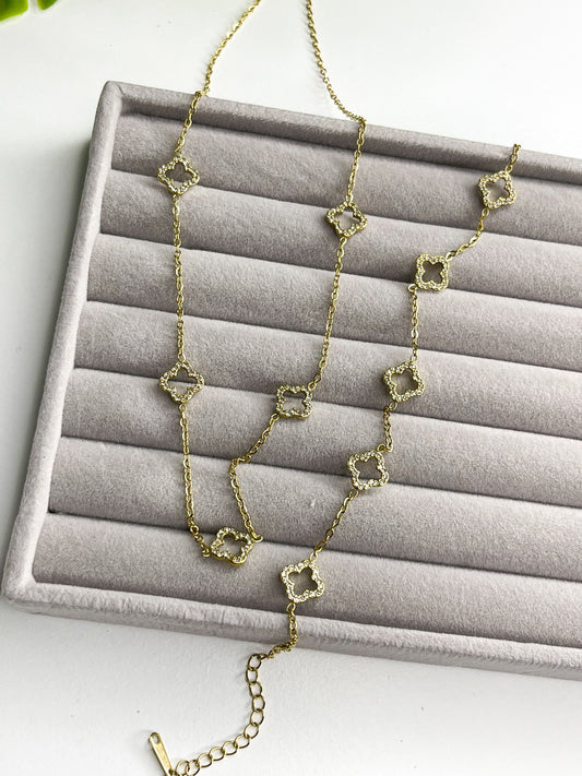 Conjunto Virgínia – Colar + Pulseira em Aço Inoxidável com Banho de Ouro 18k