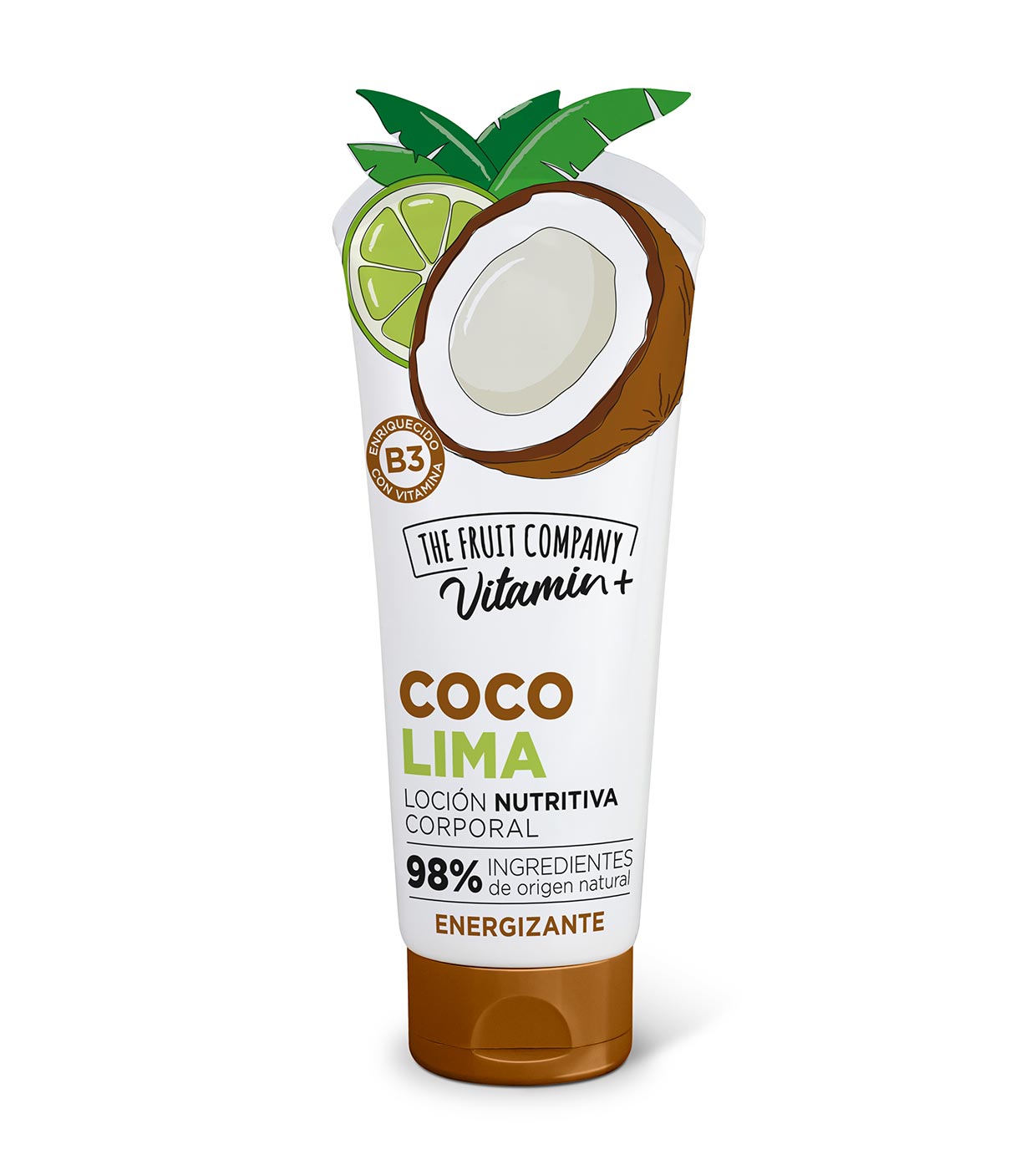 Loção corporal energizante de coco e lima THE FRUIT COMPANY - 200ml