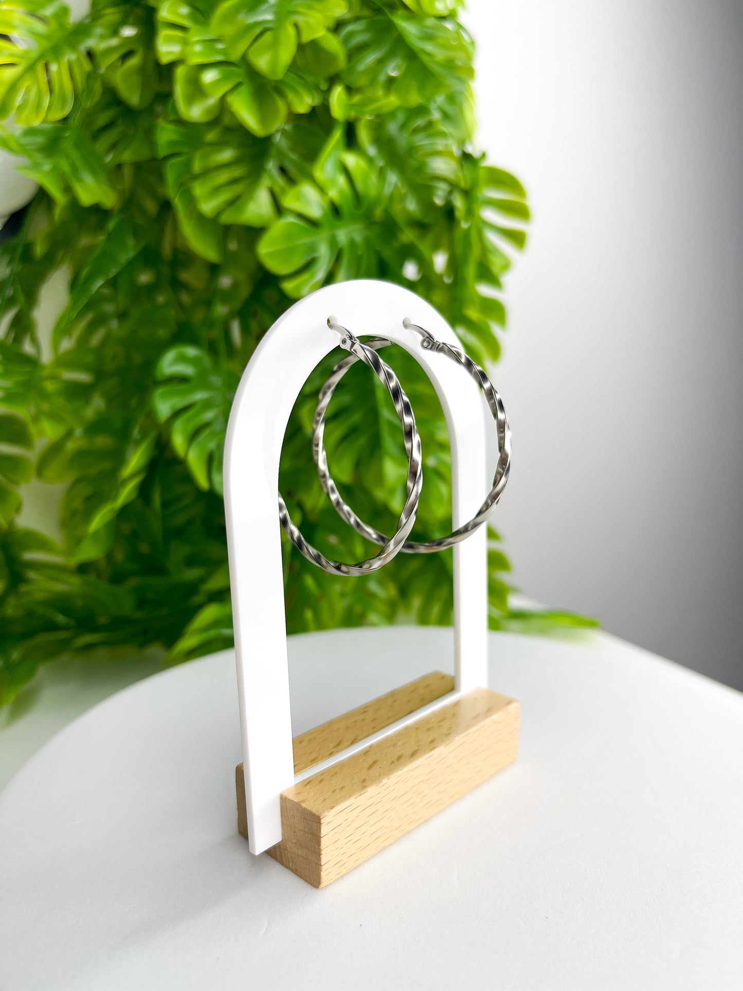 Brinco Argola Torcida 40mm - Aço Inixidável