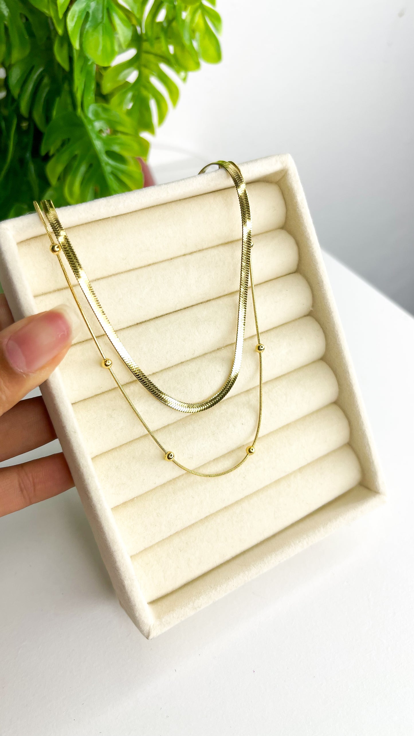 Colar Duplo Camadas Elegance - Aço Inoxidável