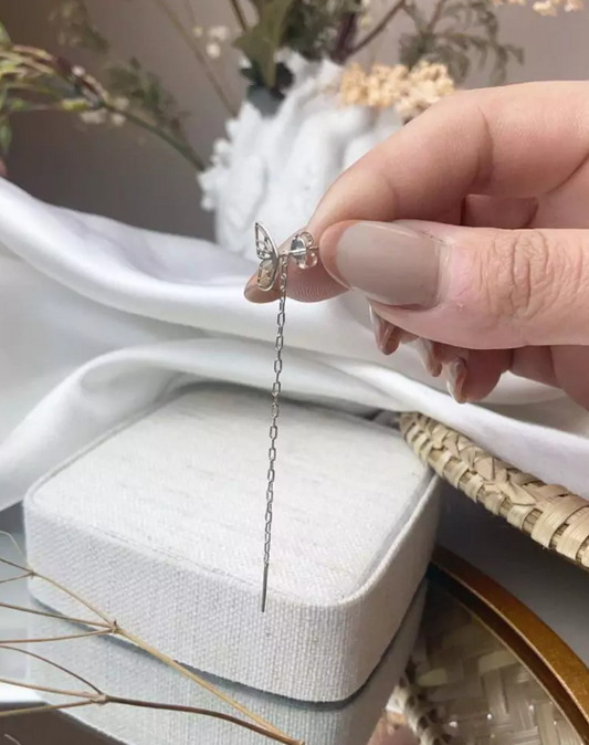 Brinco Borboleta Vazado - Prata 925