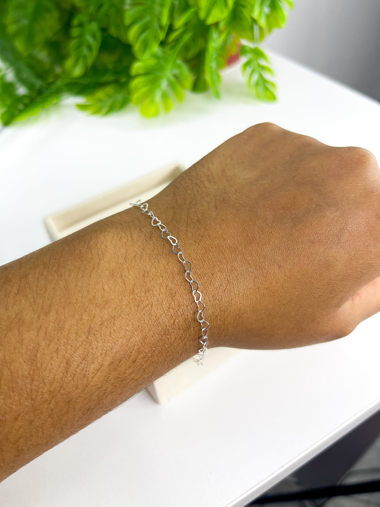 Pulseira Elos Coração - Prata 925
