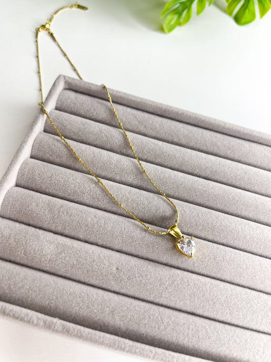 Colar Ponto de Luz Coração – Aço Inoxidável