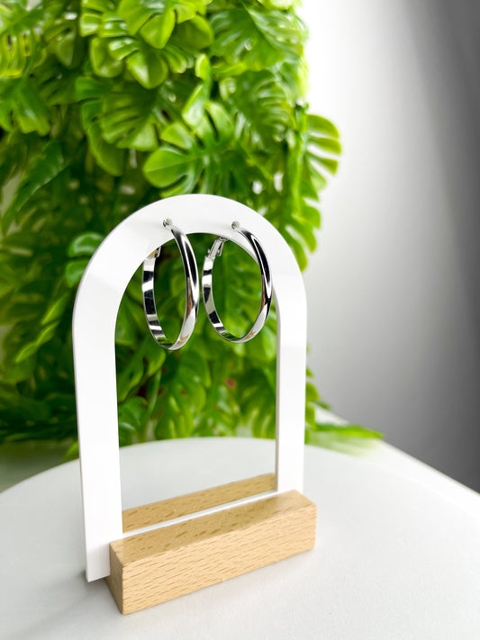 Brinco Argola Abaulada 30mm - Aço Inoxidável