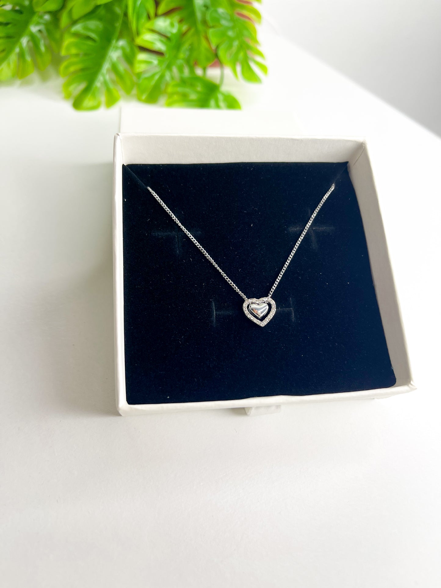 Colar Coração Cravejado - Aço Inoxidável