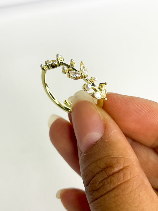 Anel ajustável Sofia - Bronze banhado a Ouro