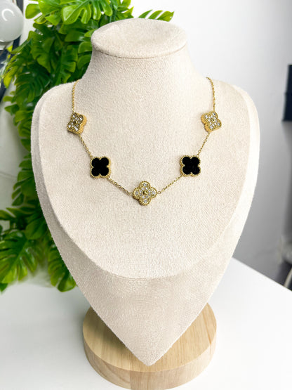 Colar Trevo Royale Preto - Aço Inoxidável