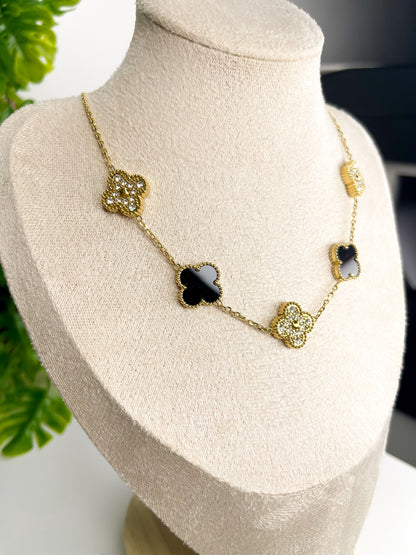 Colar Trevo Royale Preto - Aço Inoxidável