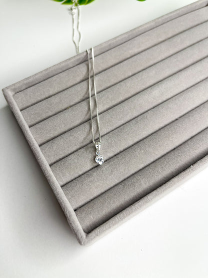 Colar ponto de luz coração - Prata 925