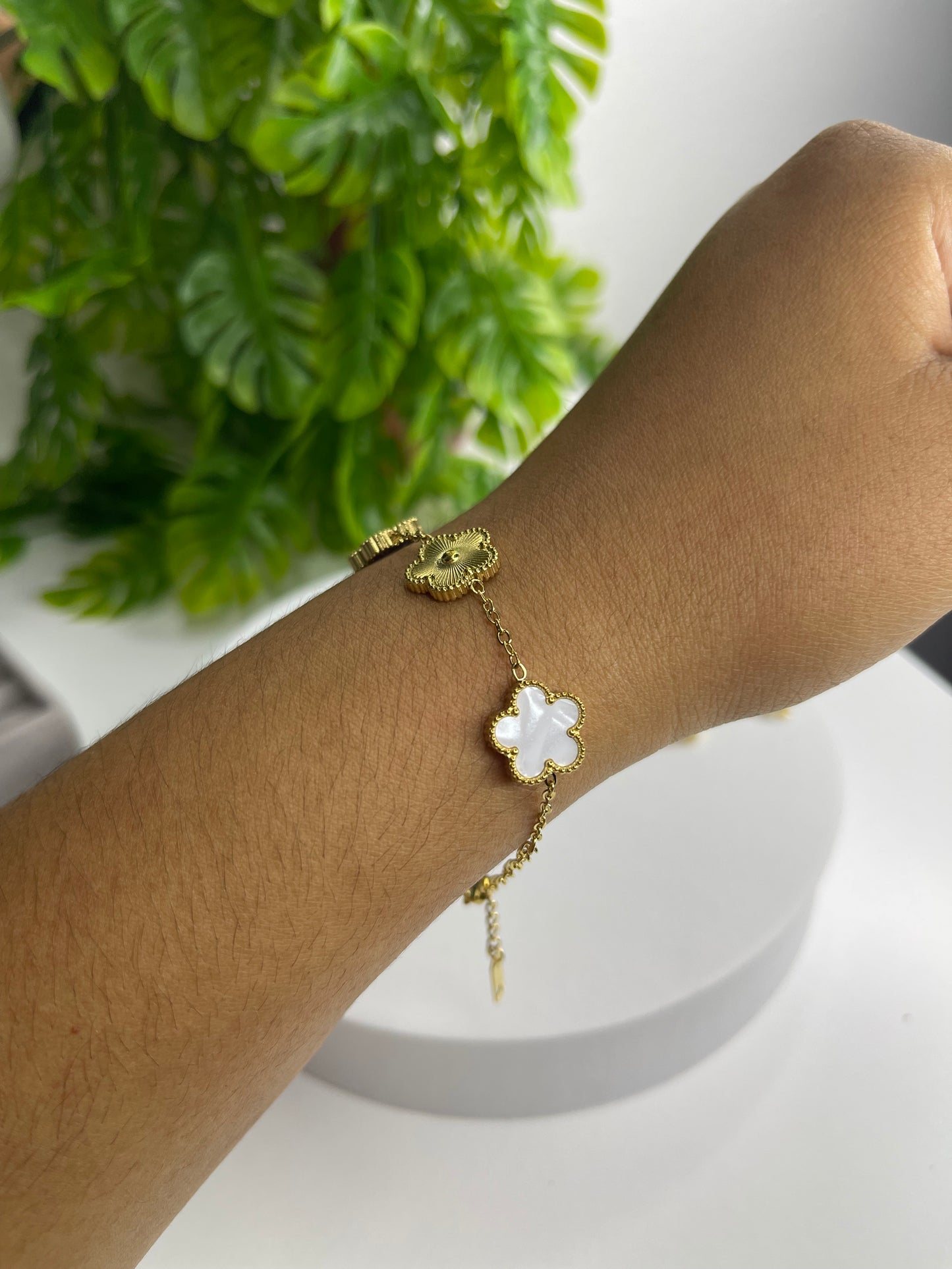 Pulseira Trevo Marina - Aço Inoxidável