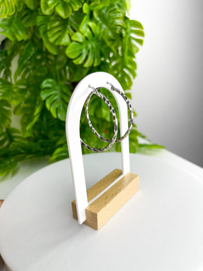 Brinco Argola Torcida 40mm - Aço Inixidável