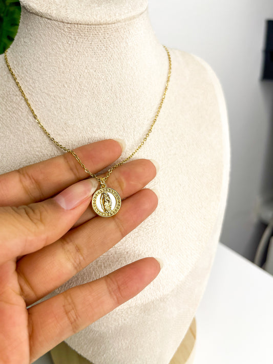 Colar Medalha Nossa Senhora de Fátima - Aço Inoxidável