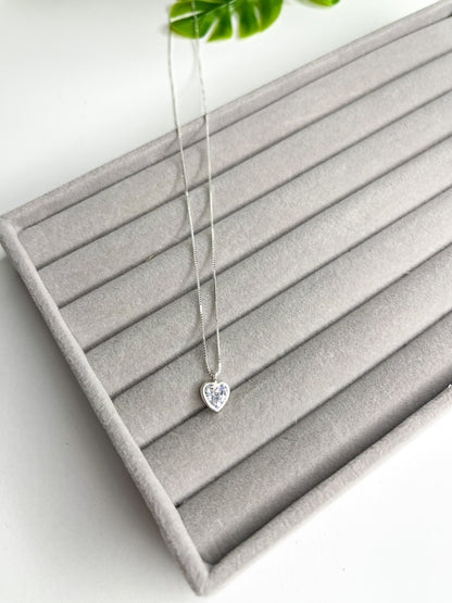 Colar ponto de luz coração - Prata 925