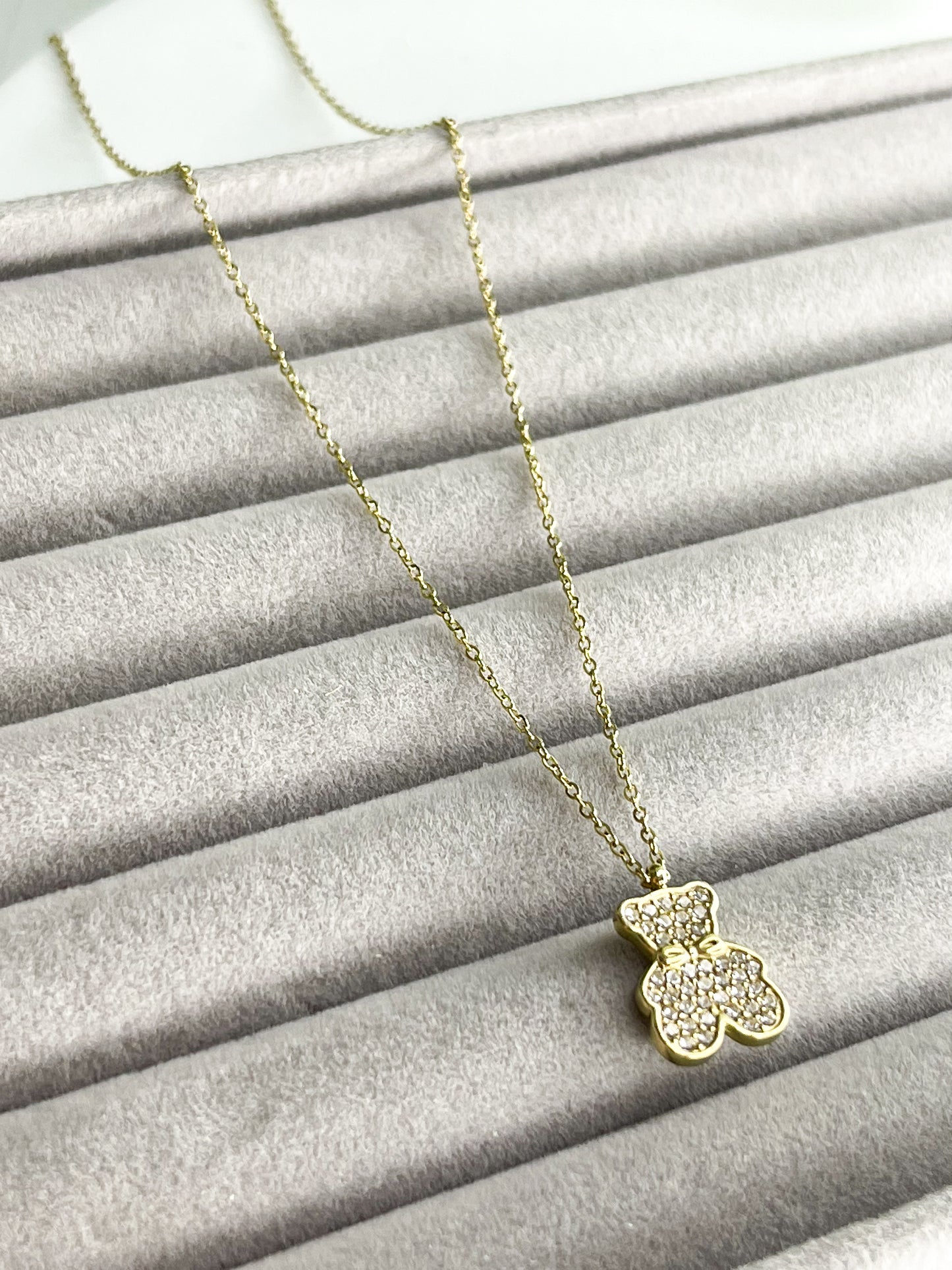 Colar Urso Cravejado  – Aço Inoxidável