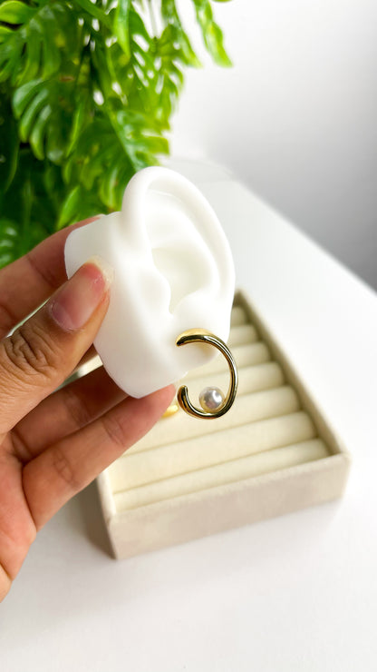 Brincos Órbita Pearl - Aço Inoxidável