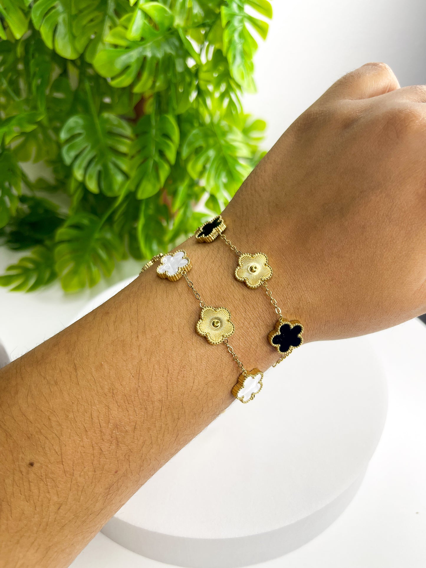 Pulseira Trevo Marina - Aço Inoxidável