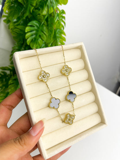 Colar Trevo Royale Preto - Aço Inoxidável