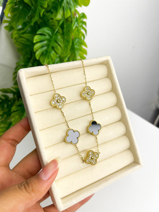 Colar Trevo Royale Preto - Aço Inoxidável