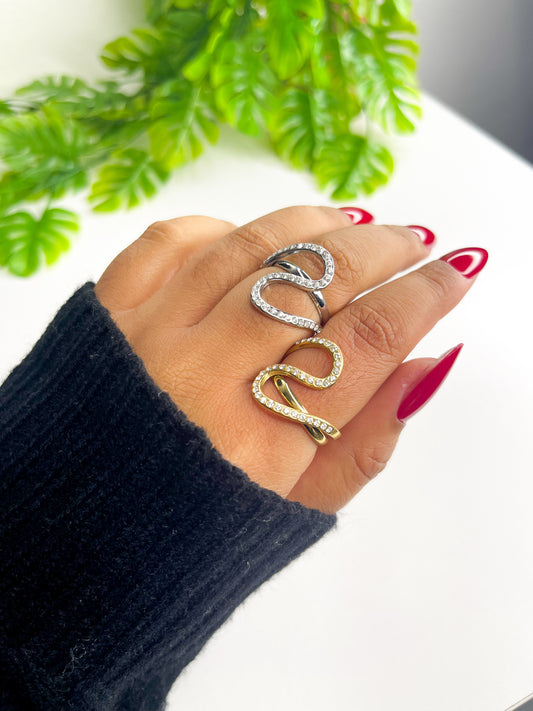 Anel Ajustável Giovanna - Aço Inoxidável