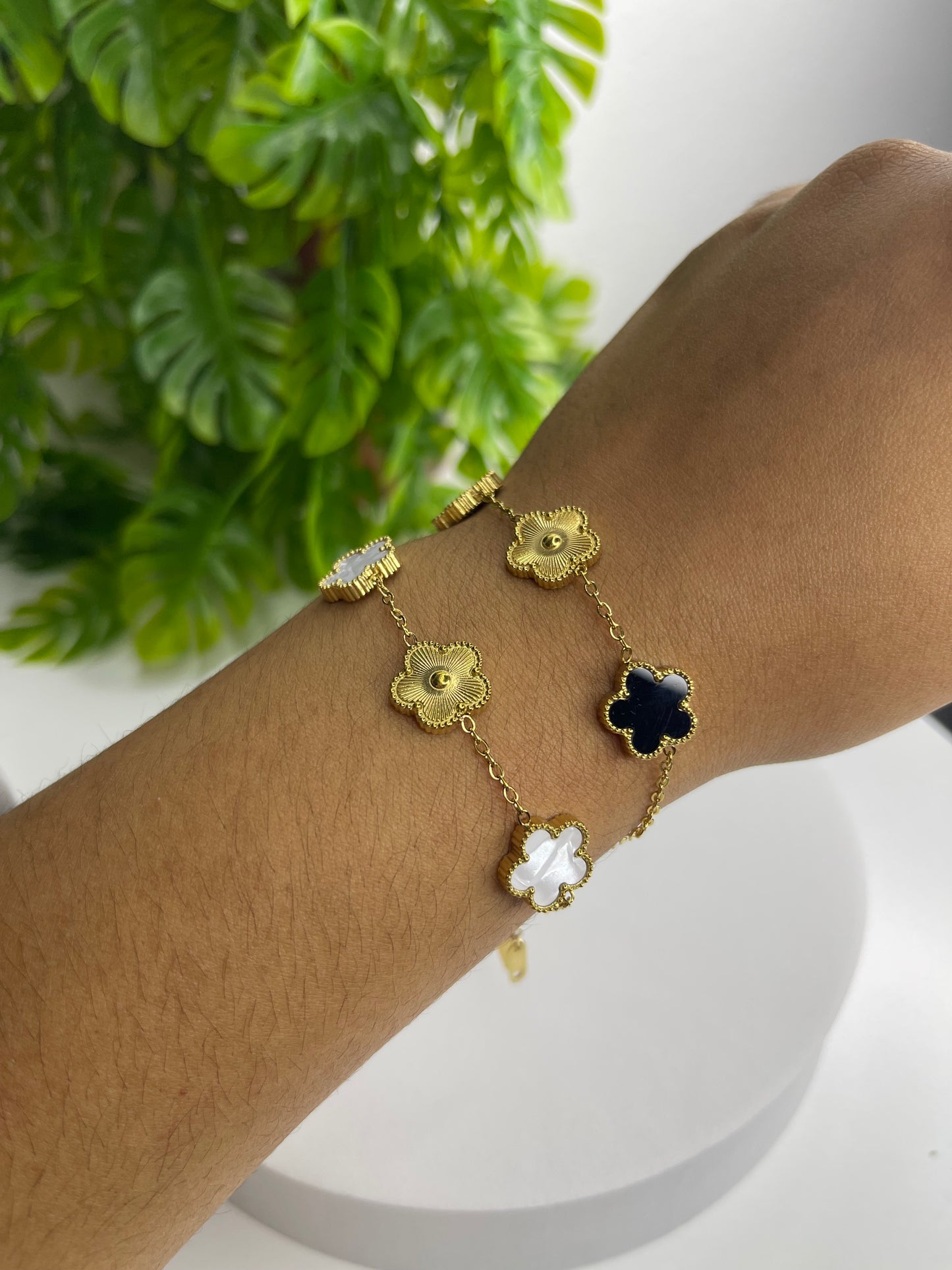 Pulseira Trevo Marina - Aço Inoxidável