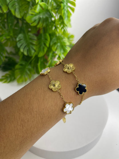 Pulseira Trevo Marina - Aço Inoxidável