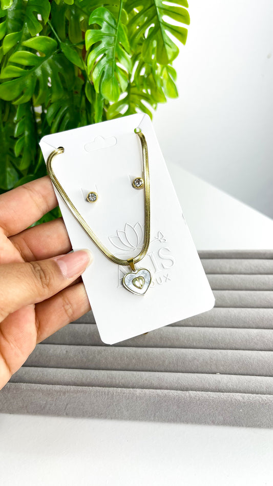 Conjunto Coração de Luz - Aço Inoxidável