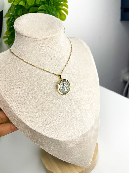 Colar Medalha de São Bento - Aço Inoxidável