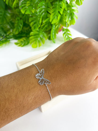 Pulseira Borboleta Vazada - Prata 925