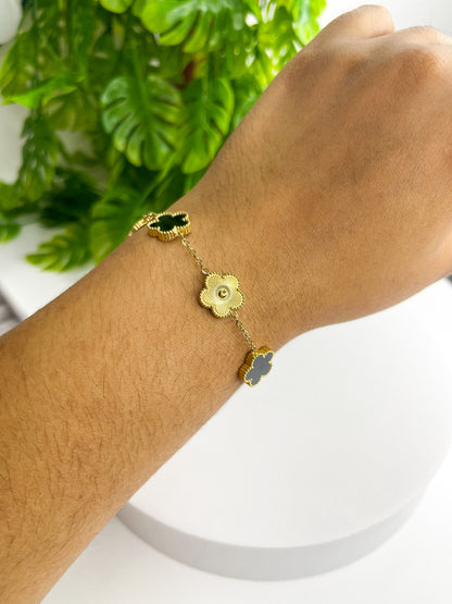 Pulseira Trevo Marina - Aço Inoxidável