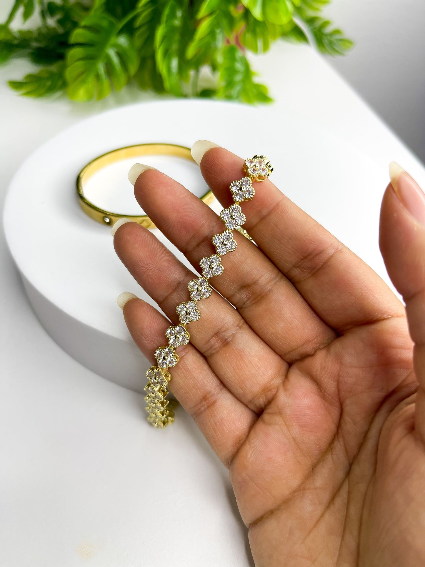 Kit de Braceletes Luxo – Aço Inoxidável Cravejado com Zircônias