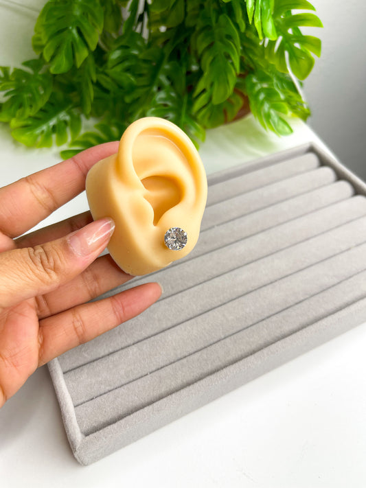 Brinco ponto de luz 9mm - Prata 925