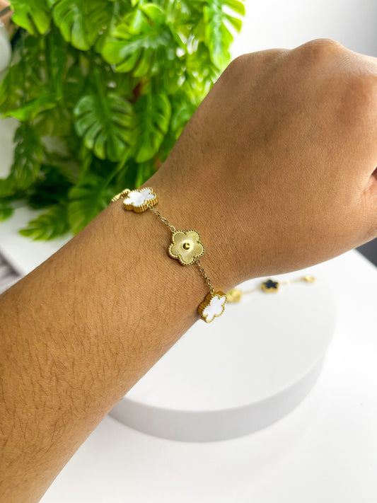 Pulseira Trevo Marina - Aço Inoxidável