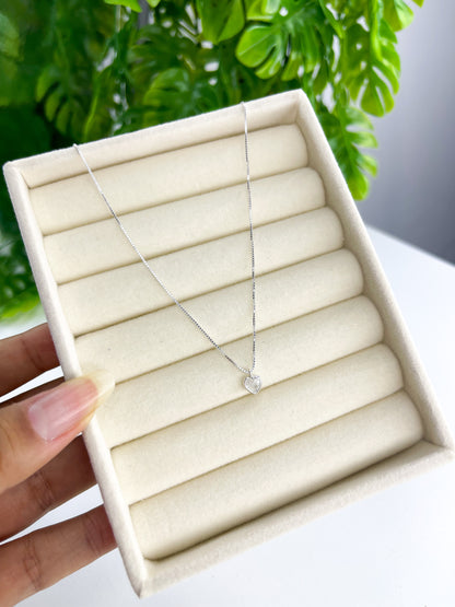 Colar Coração Ponto de Luz Cristal - Prata 925
