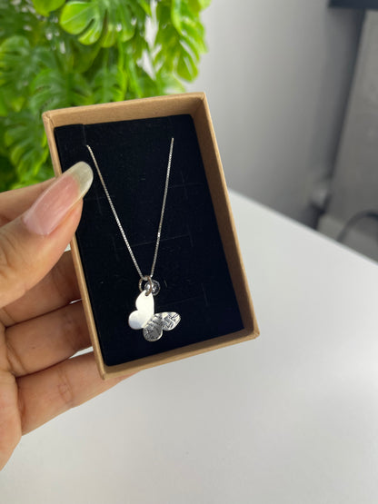 Colar Patuá Borboleta Das Minhas Cicatrizes + Ponto de Luz - Prata 925