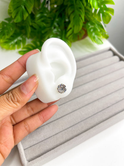 Brinco ponto de luz 9mm - Prata 925