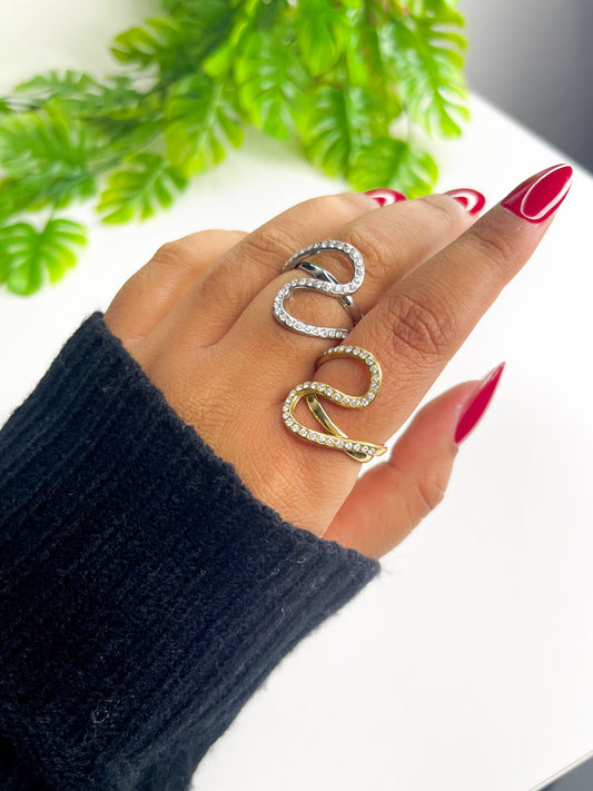 Anel Ajustável Giovanna - Aço Inoxidável