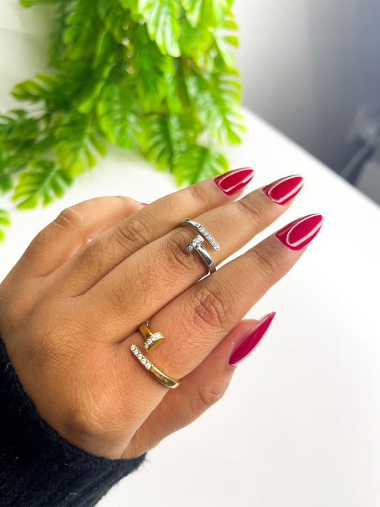 Anel Ajustável Pietra  - Aço Inoxidável