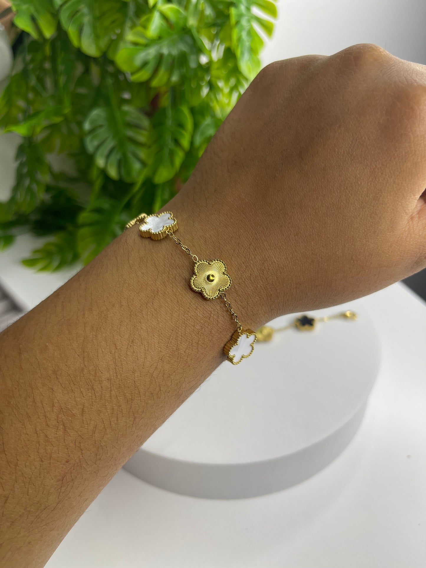Pulseira Trevo Marina - Aço Inoxidável