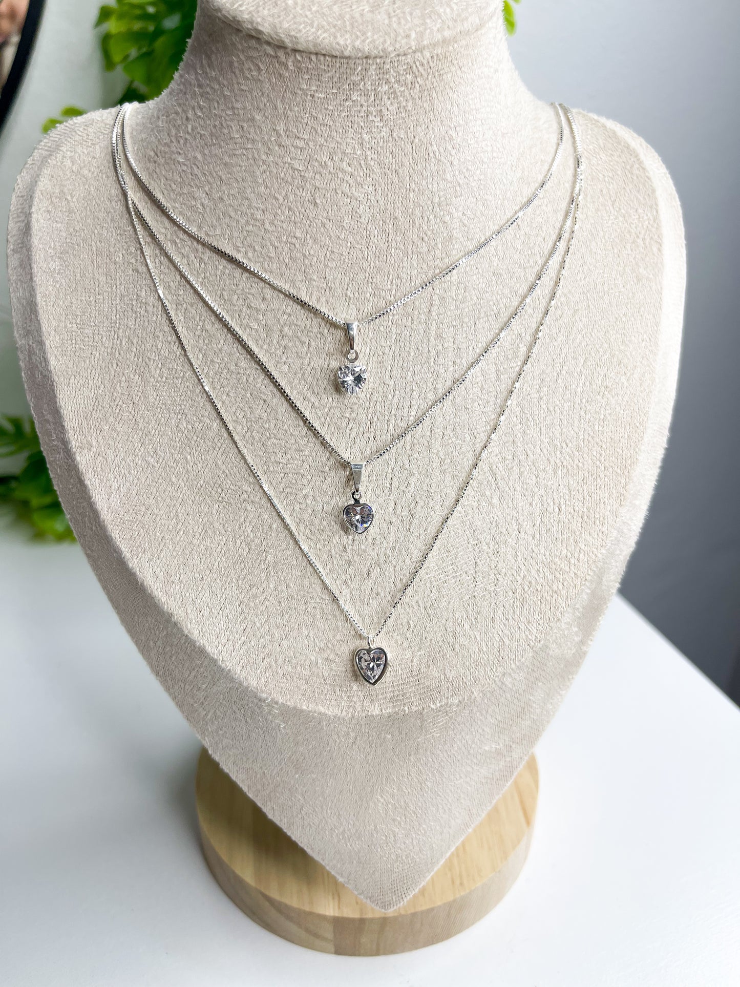 Colar ponto de luz coração - Prata 925