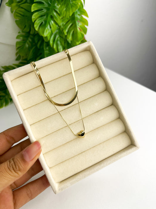 Conjunto I love - 2 peças - Aço inoxidável