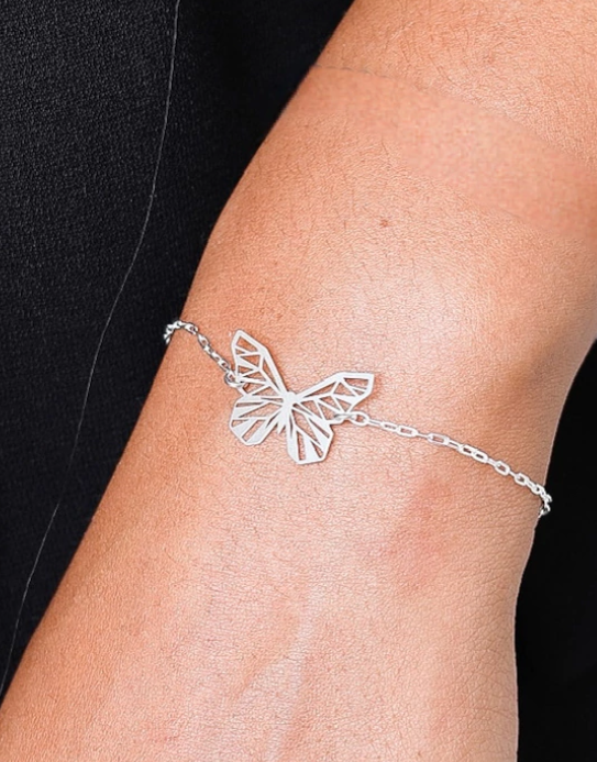 Pulseira Borboleta Vazada - Prata 925