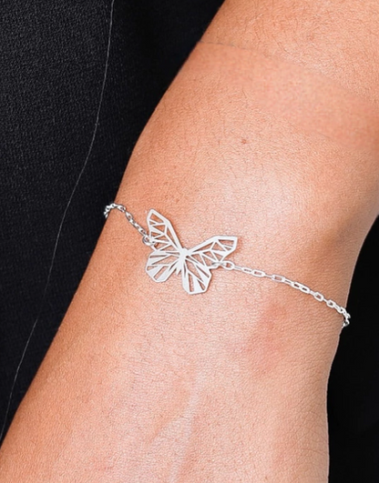 Pulseira Borboleta Vazada - Prata 925