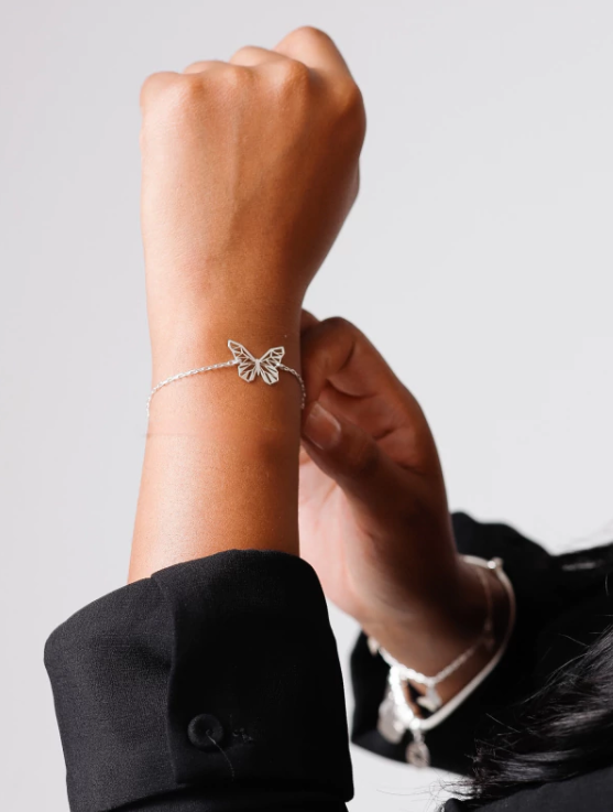 Pulseira Borboleta Vazada - Prata 925