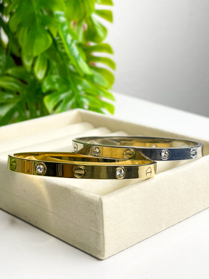 Conjunto Inspiração Cartier - 3 peças Dourado - Aço inoxidável