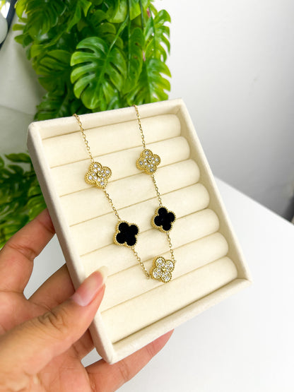 Colar Trevo Royale Preto - Aço Inoxidável