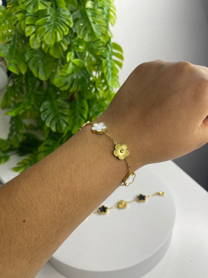 Pulseira Trevo Marina - Aço Inoxidável