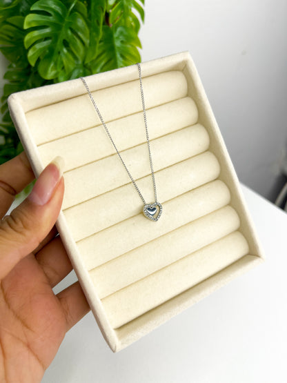 Colar Coração Cravejado - Aço Inoxidável